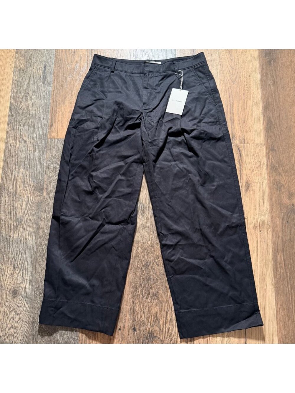 Everlane Organic Cotton Tencel Relaxed Trouser Pants Black Size 8